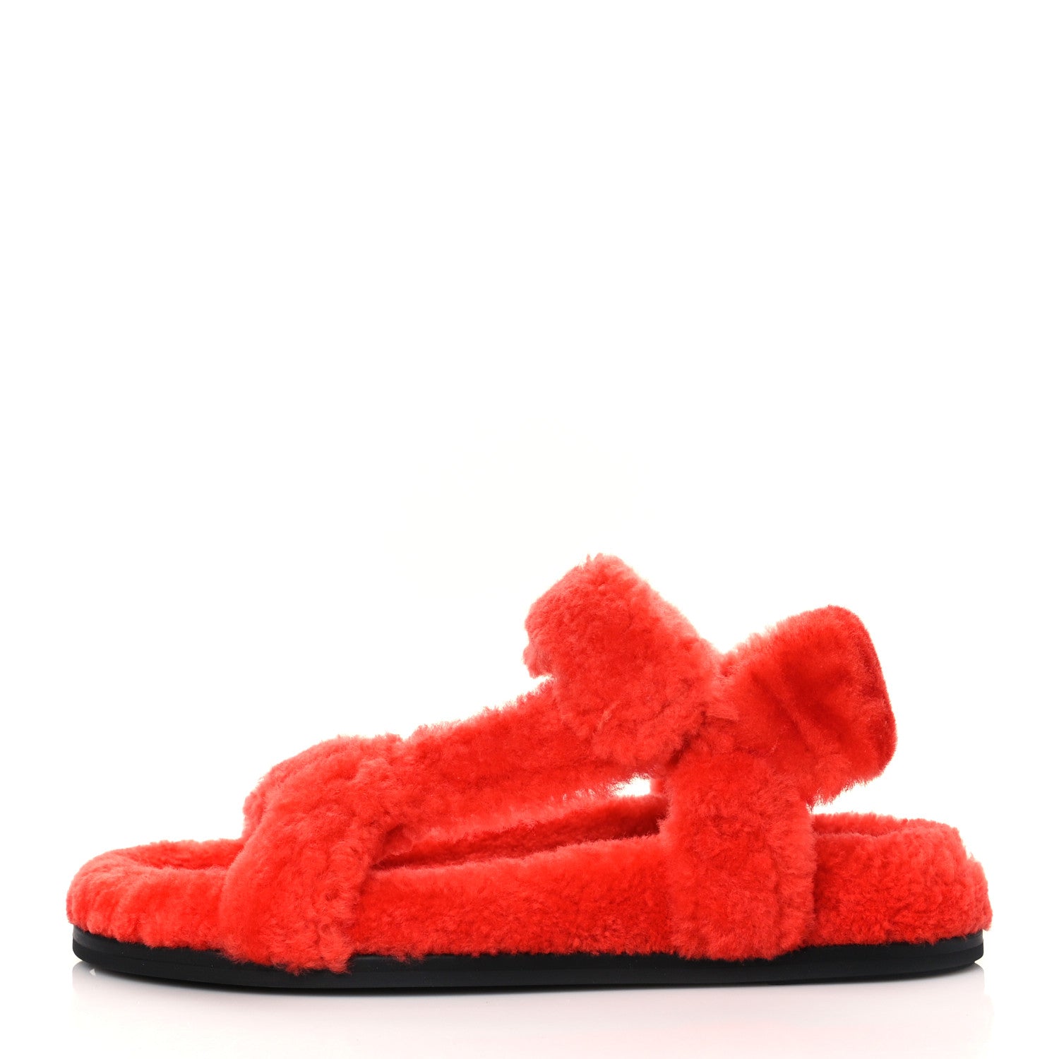 Fendi Shearling FF Fendi Feel Sandals 37.5 Georgia Georgia Scuro 1 of 8