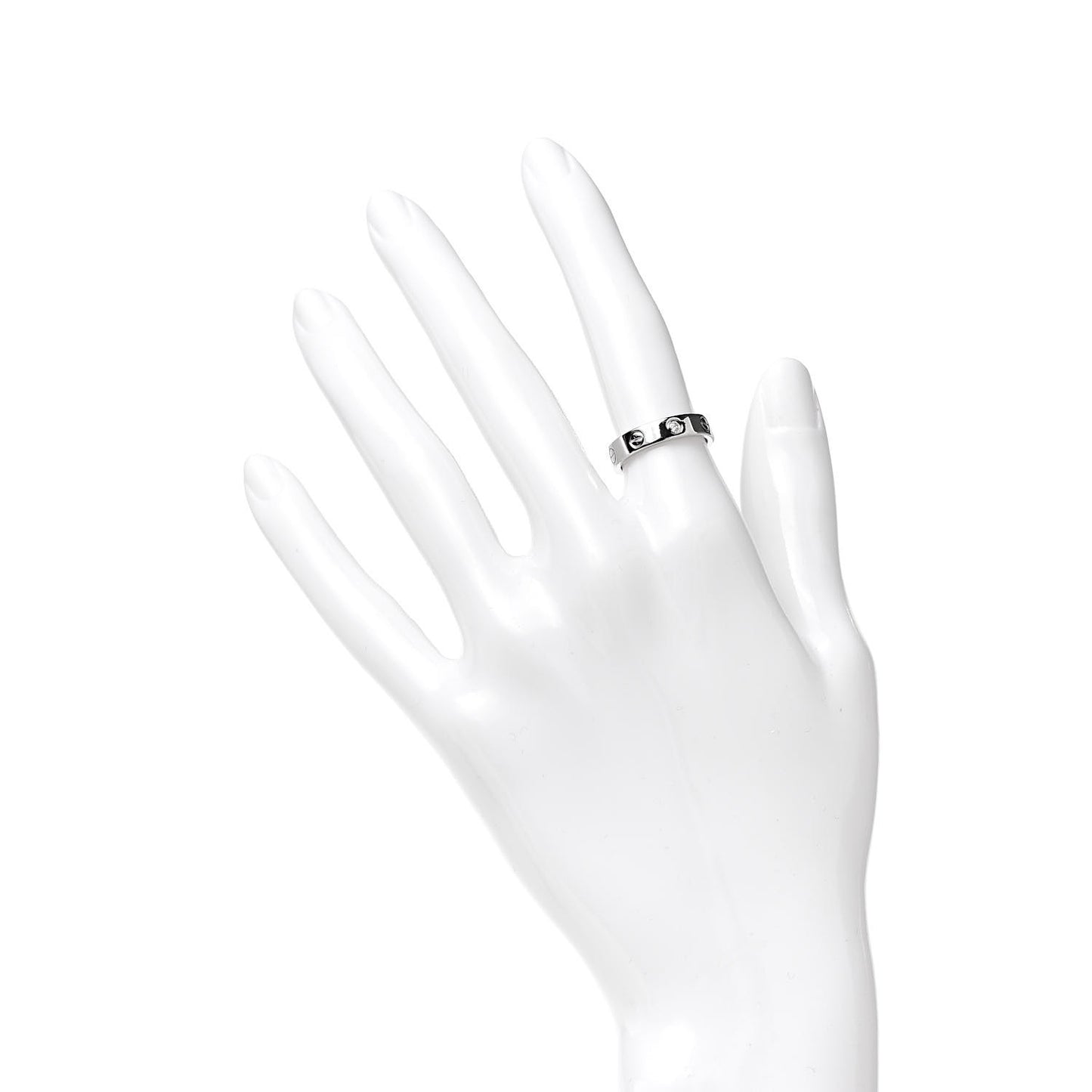 18K White Gold Diamond 4mm LOVE Wedding Band Ring 49 5