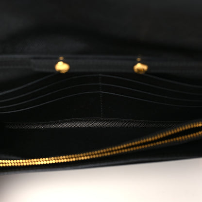 Prada Saffiano Metal Oro Chain Wallet Black 5 of 10