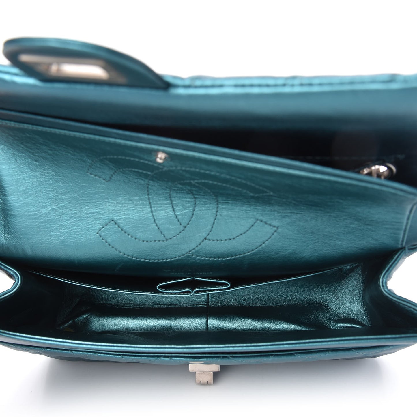 Metallic Calfskin Quilted 2.55 Reissue 226 Flap Turquoise