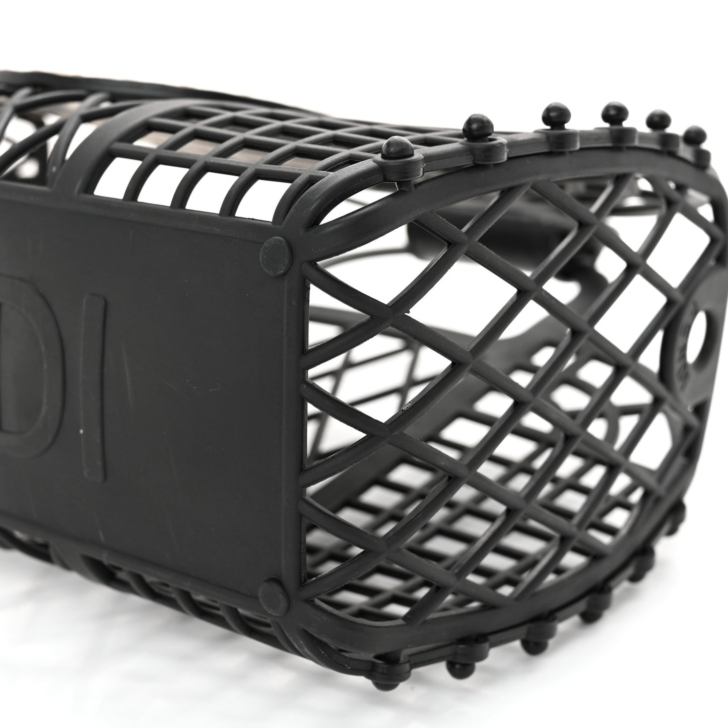 Recycled Plastic Vitello Liberty Matte Small Fendi Basket Black Miele Scuro
