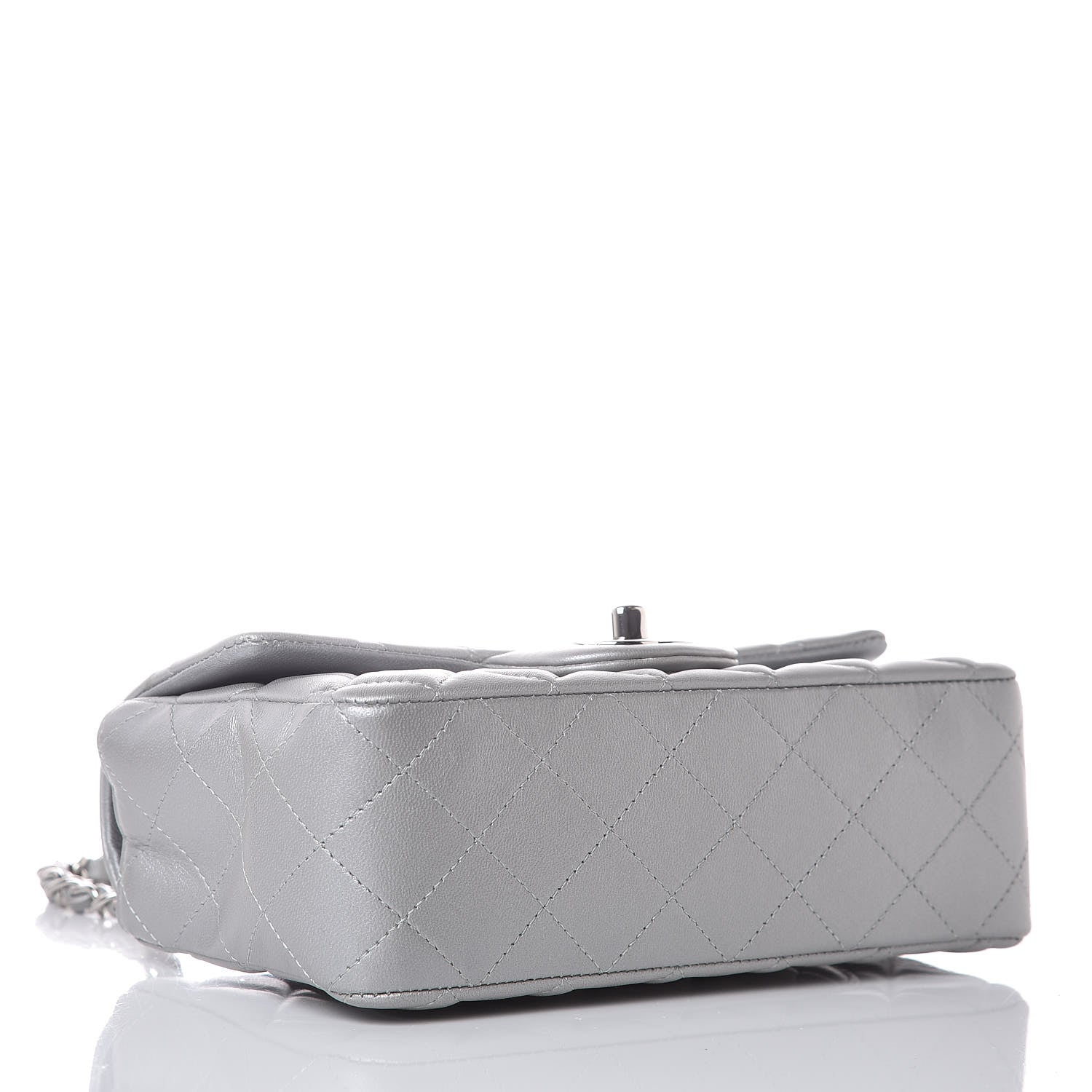 Chanel Metallic Lambskin Quilted Mini Rectangular Flap Silver 4 of 10