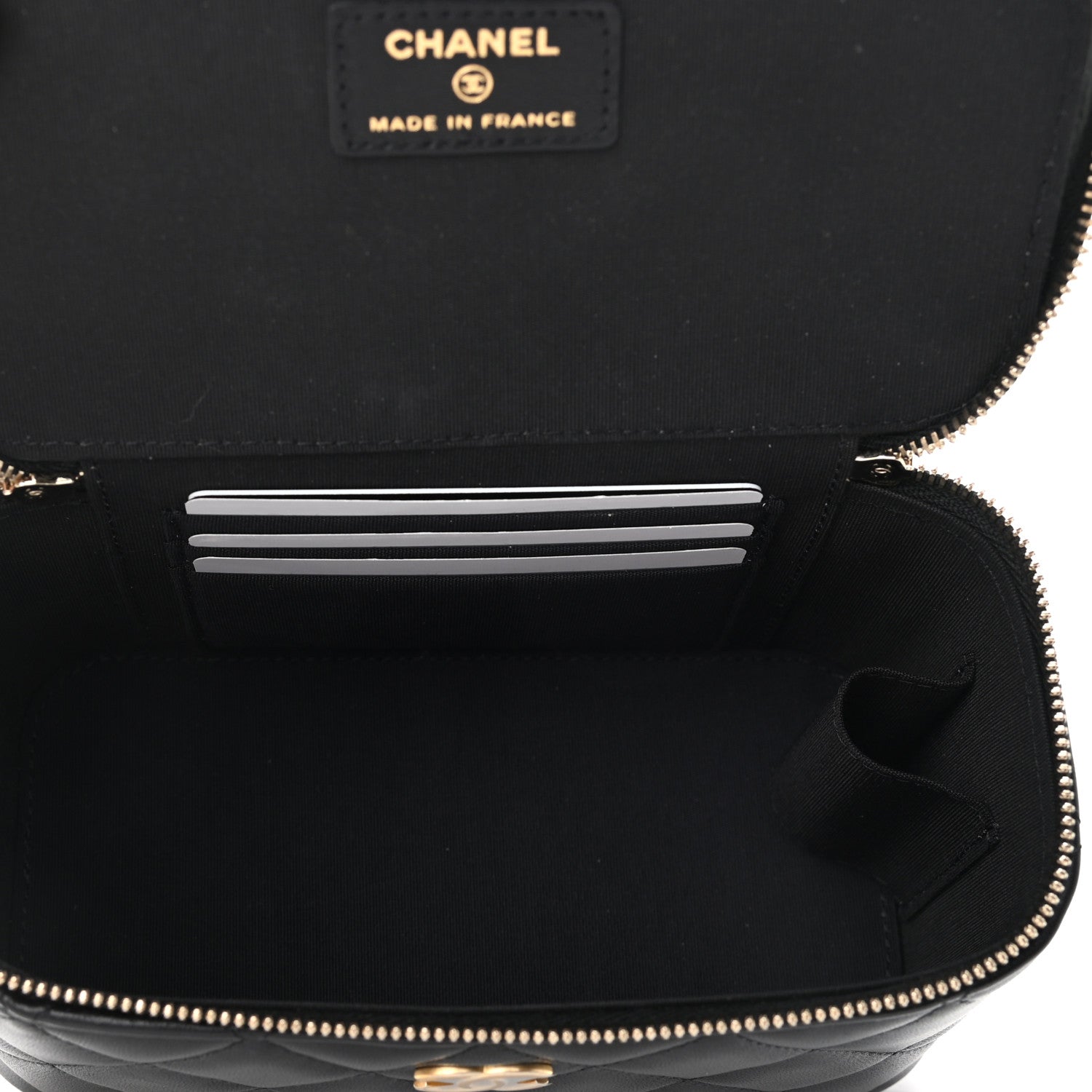 Chanel Lambskin Quilted Small Top Handle Vanity Case With Chain Black 5 of 11