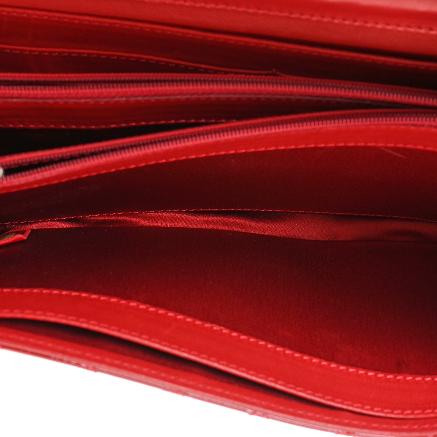 Chanel Patent Calfskin Quilted Brilliant East West Flap Clutch Red 6 of 16