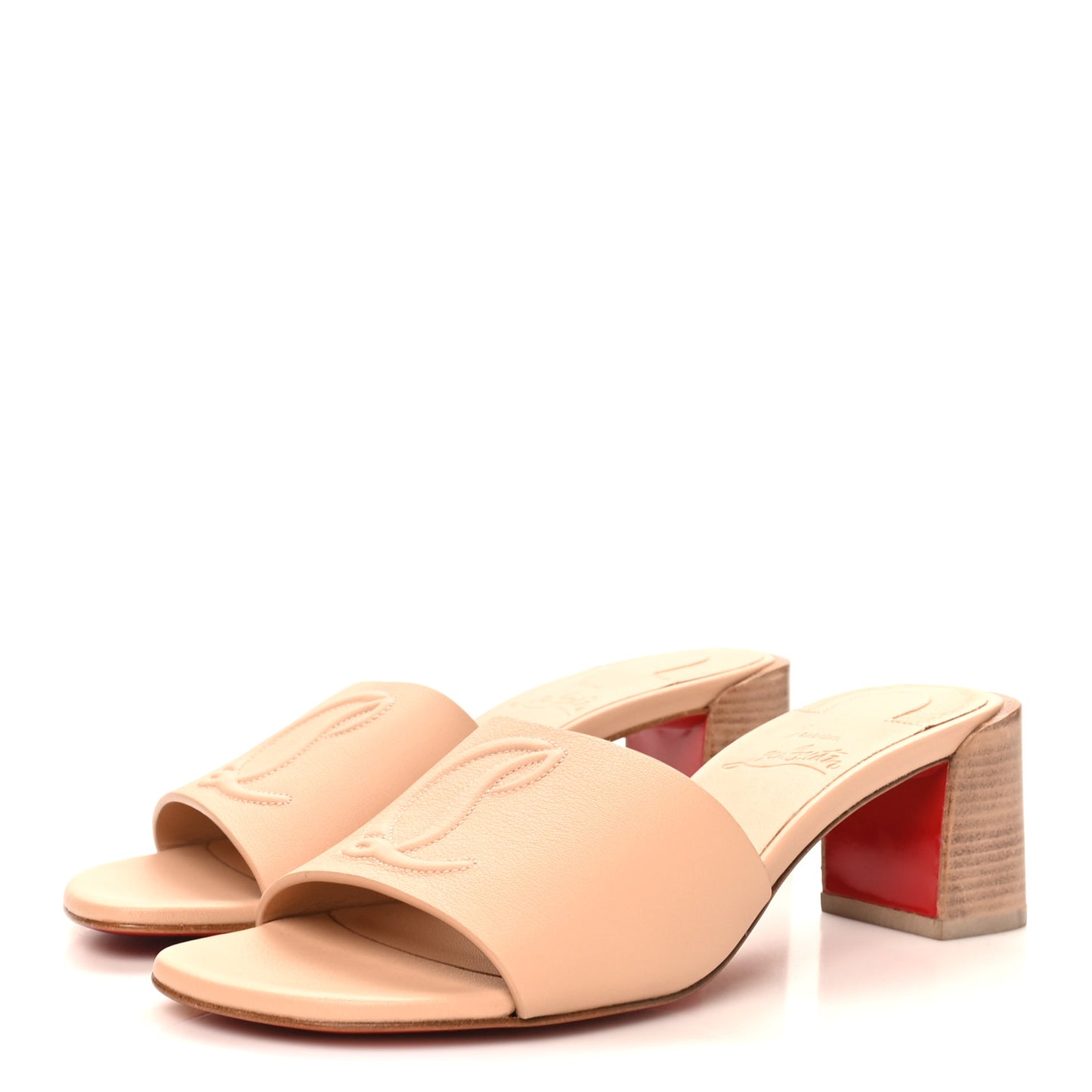 Calfskin Logo Embossed So CL 55 Mule 36 Leche Scuro