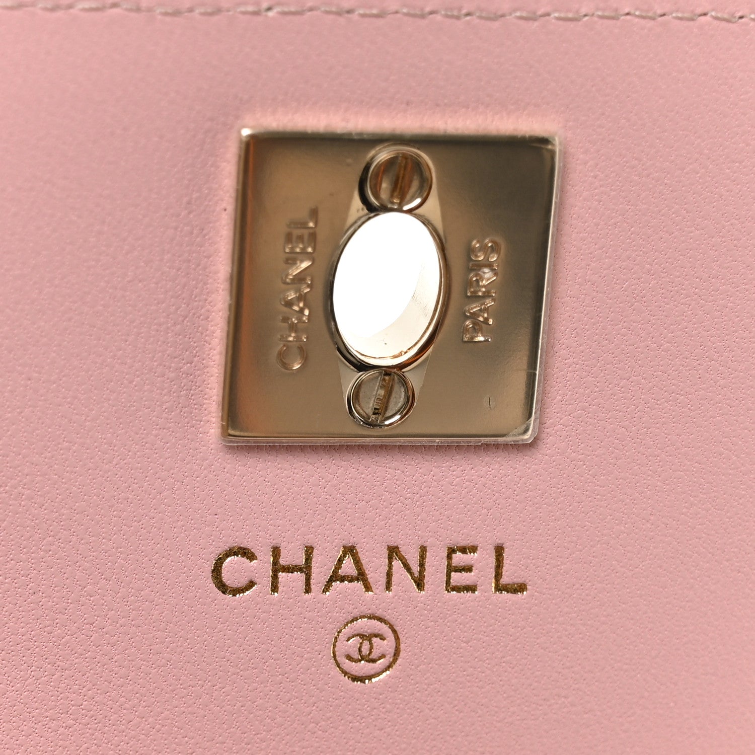 Chanel Lambskin Crystal Diamante Clutch With Chain Light Pink 5 of 11
