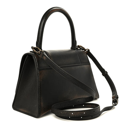 Balenciaga Used Calfskin Small Hourglass Top Handle Bag Brown 3 of 11