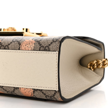 Gucci GG Supreme Monogram Berry Textured Dollar Calfskin Small Padlock Shoulder Bag Beige Ebony Light Copper Mystic White 10 of 10