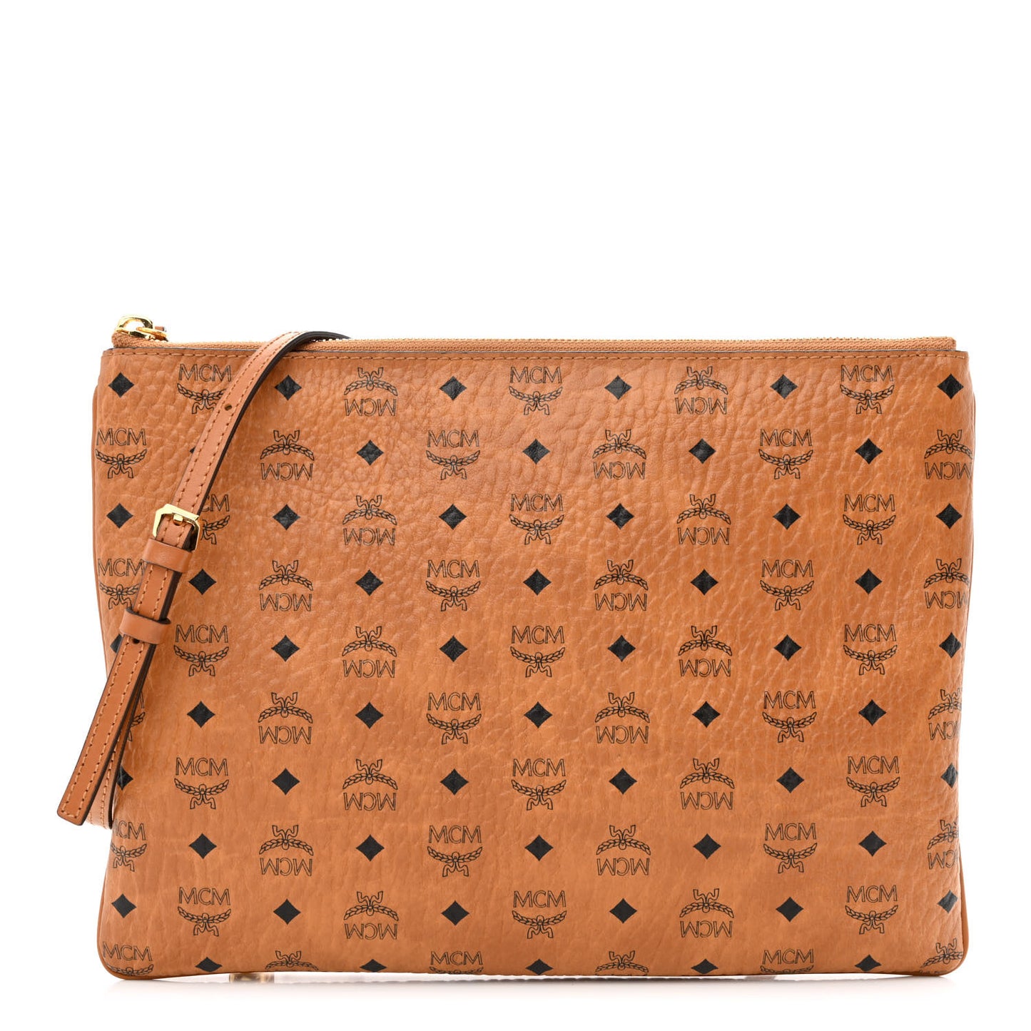 Visetos Medium Crossbody Pouch Cognac