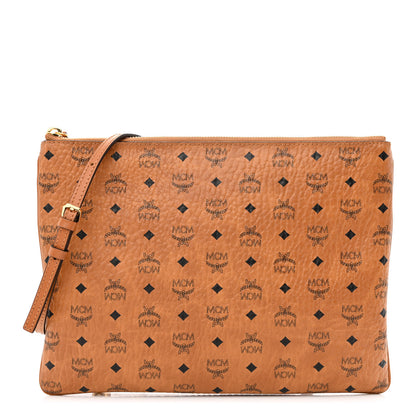 MCM Visetos Medium Crossbody Pouch Cognac 1 of 11