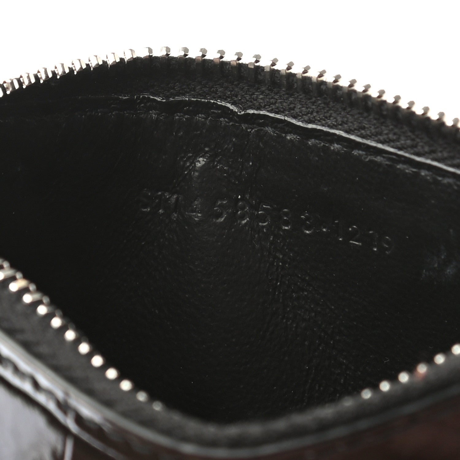 Saint Laurent Calfskin Crocodile Embossed 5 Fragments Zip Pouch Card Holder 6 of 7