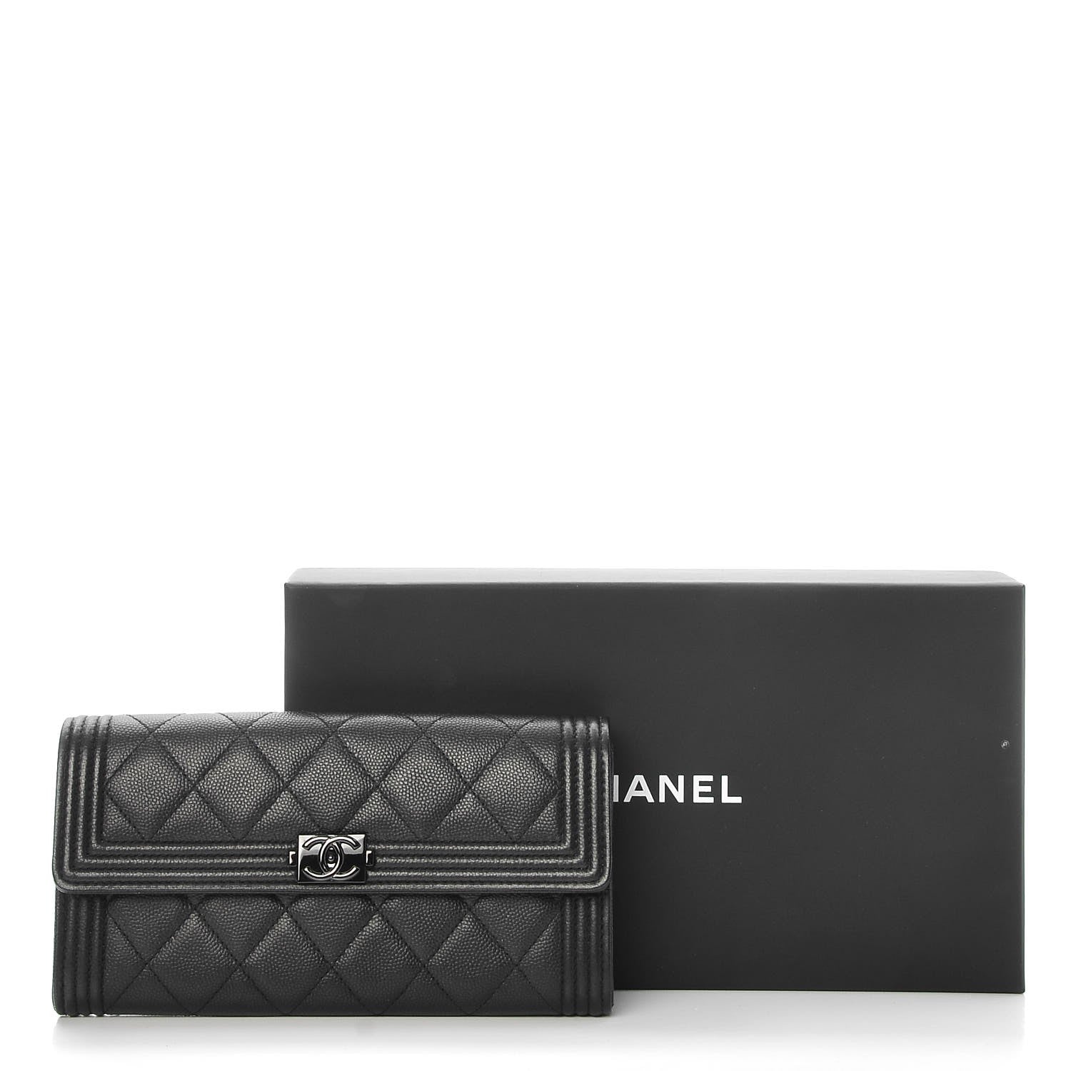 Chanel Caviar Quilted Boy Flap Wallet So Black 9 of 9