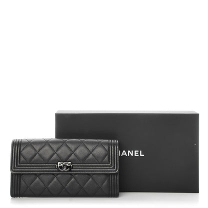 Chanel Caviar Quilted Boy Flap Wallet So Black 9 of 9
