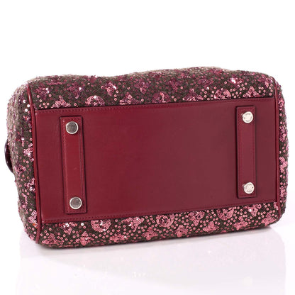 Louis Vuitton Sequin Monogram Sunshine Express Speedy Burgundy 5 of 10
