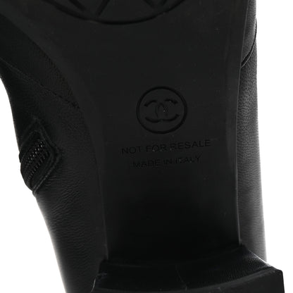 Chanel Stretch Lambskin Cap Toe CC Short Boots 38.5 Black 7 of 8