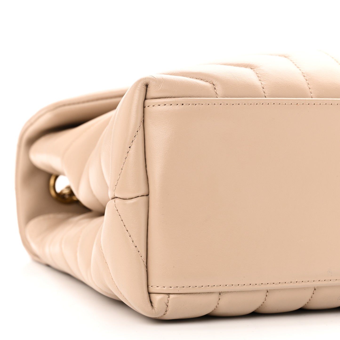 Calfskin Y Quilted Monogram Medium Loulou Chain Satchel Dark Beige