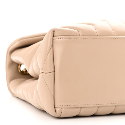 Saint Laurent Calfskin Y Quilted Monogram Medium Loulou Chain Satchel Dark Beige 8 of 9