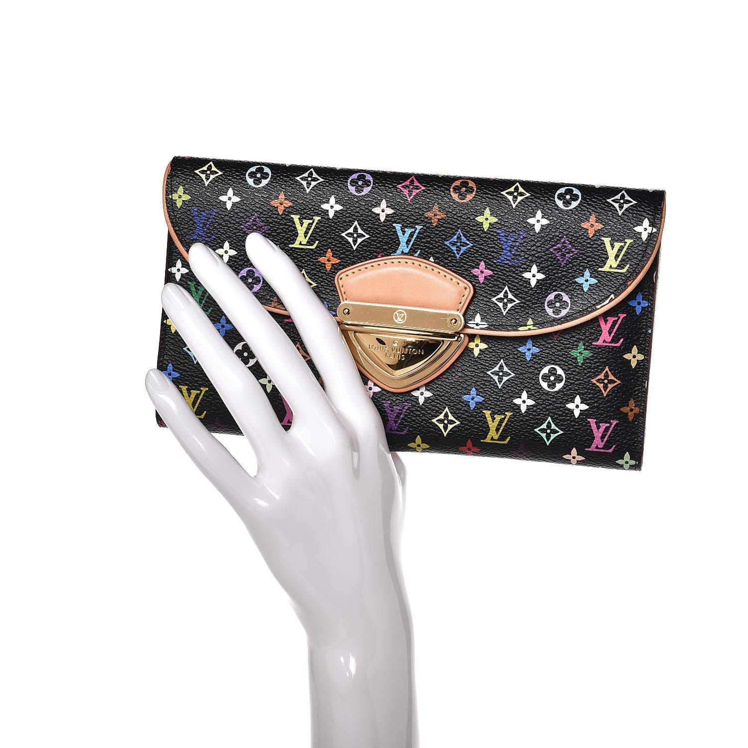 Louis Vuitton Monogram Multicolor Eugenie Wallet Black Grenade 2 of 7
