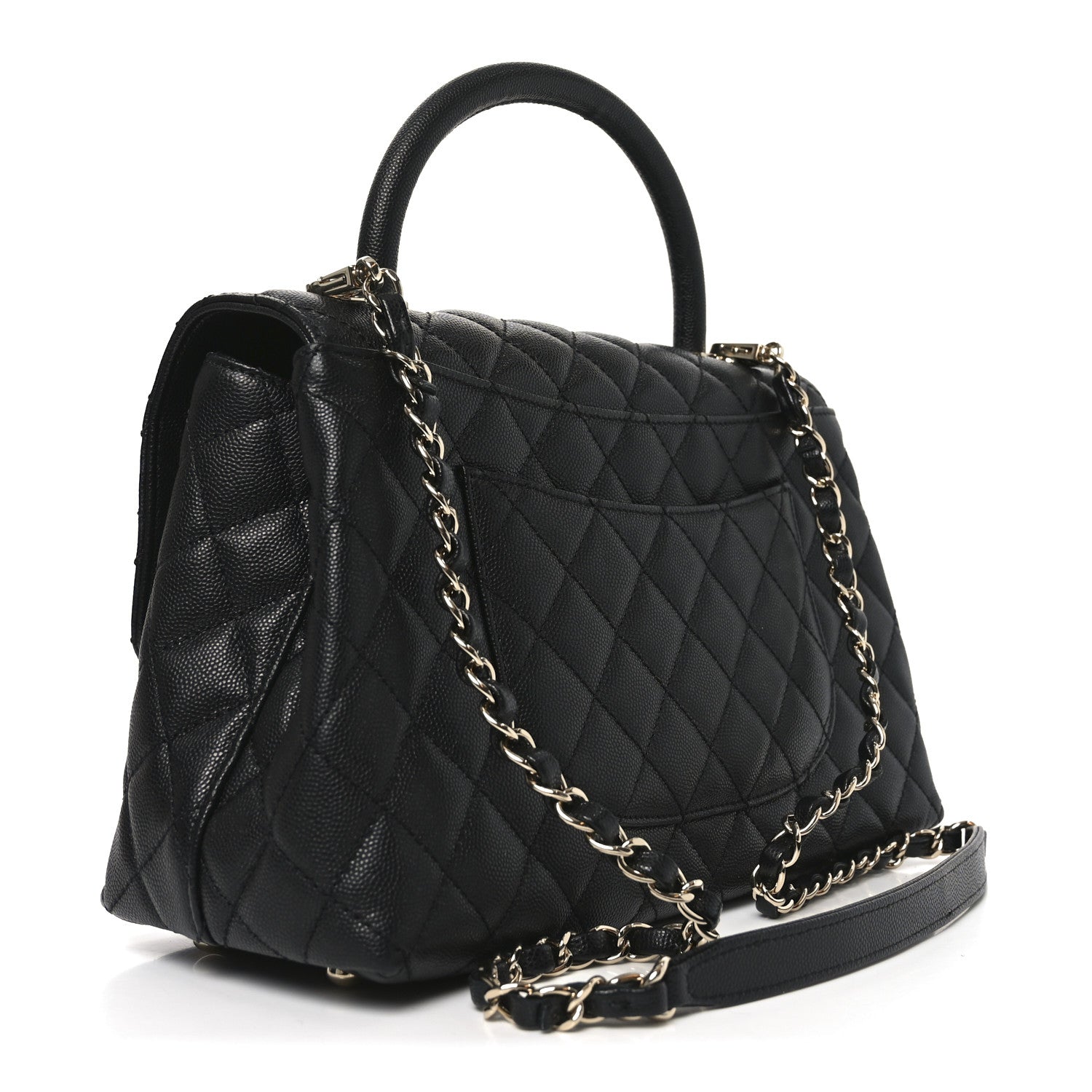 Chanel Caviar Quilted Small Coco Handle Flap Black 3 of 11