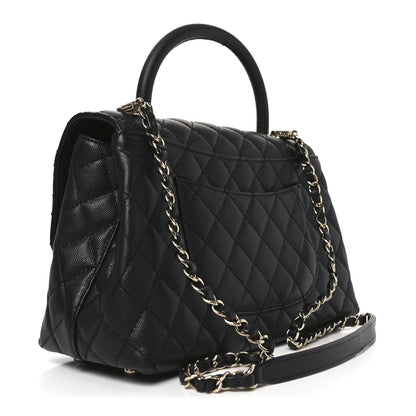 Chanel Caviar Quilted Small Coco Handle Flap Black 3 of 11