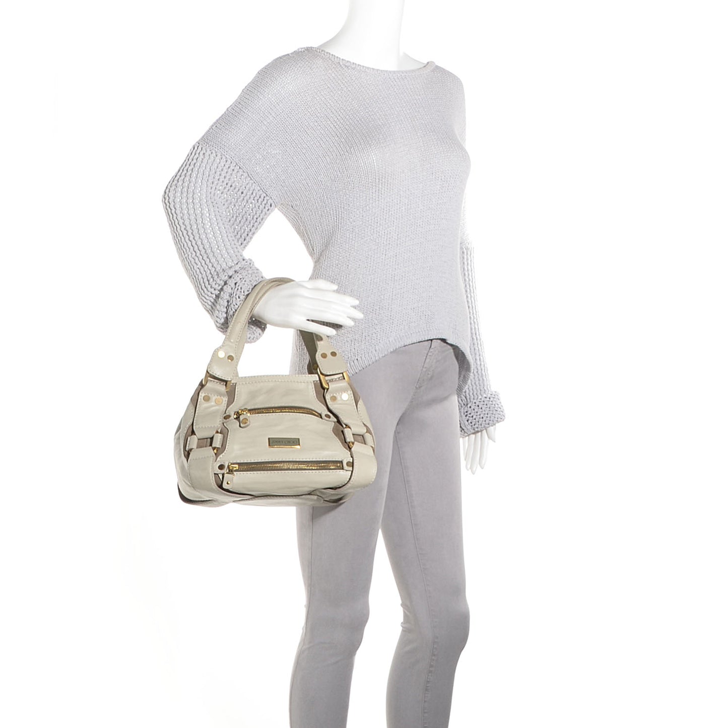 Leather Suede Mahala Tote White