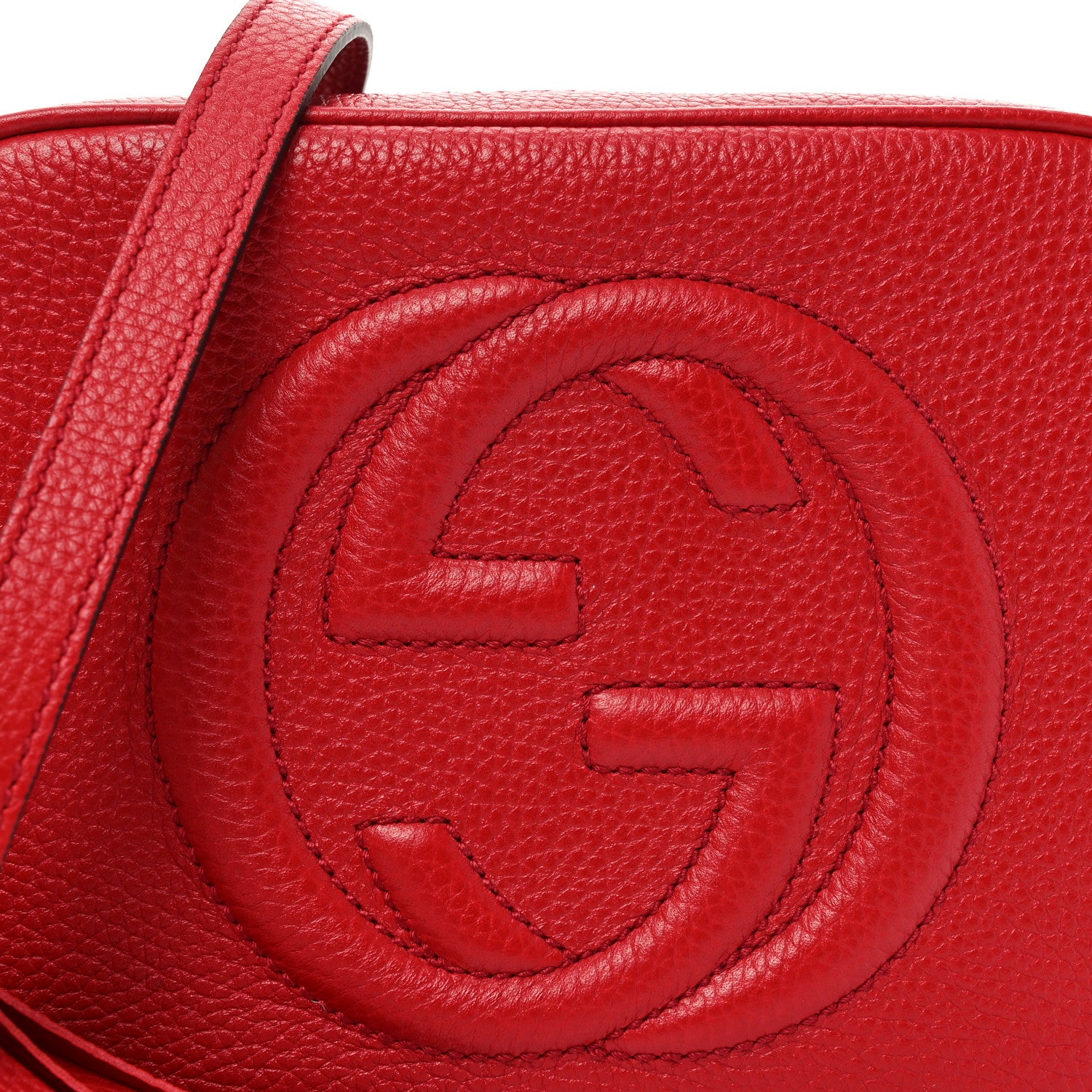 Gucci Pebbled Calfskin Small Soho Disco Bag Vibrant Red 8 of 11