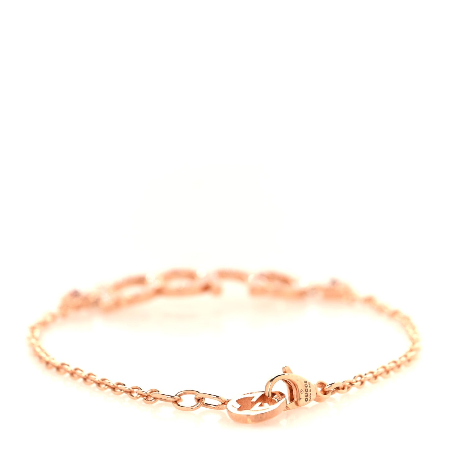 Metal Crystal Script Bracelet Gold