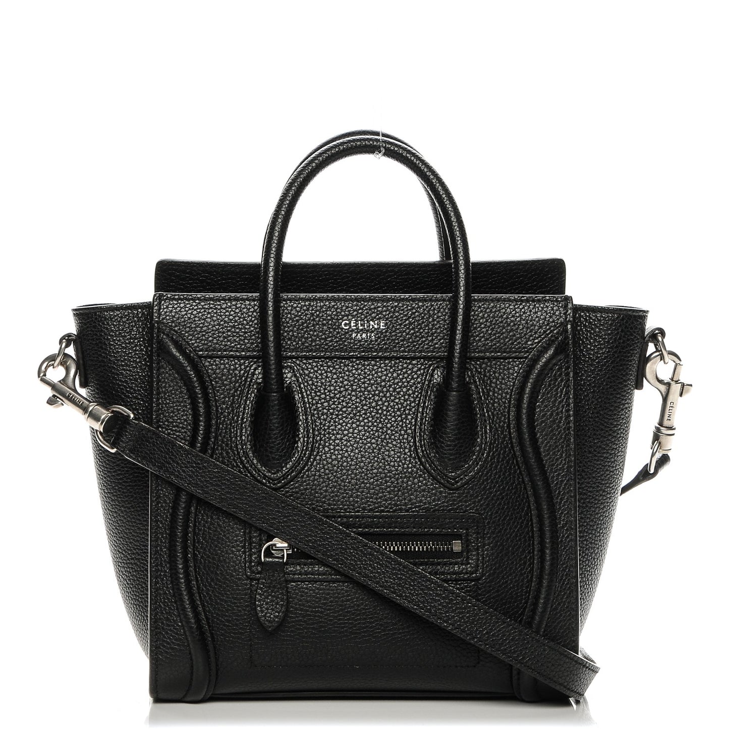Drummed Calfskin Nano Luggage Black