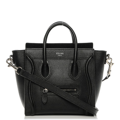Celine Drummed Calfskin Nano Luggage Black 1 of 7