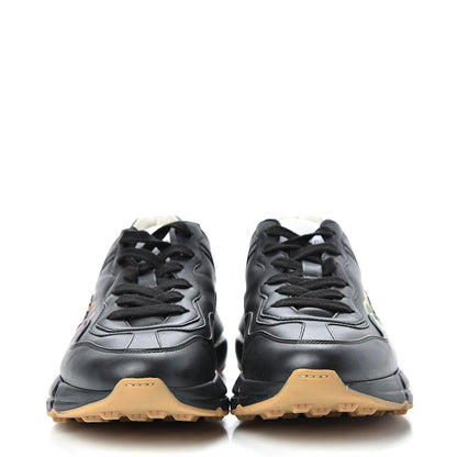 Gucci Calfskin Iridescent Logo Womens Rhyton Sneakers 39 Black 2 of 10