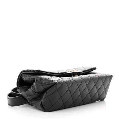 Chanel Grained Calfskin Quilted 2.55 Reissue Flap Belt Bag Clutch Black 4 of 11
