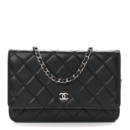 Chanel Lambskin Quilted Wallet On Chain WOC Black 1 of 11