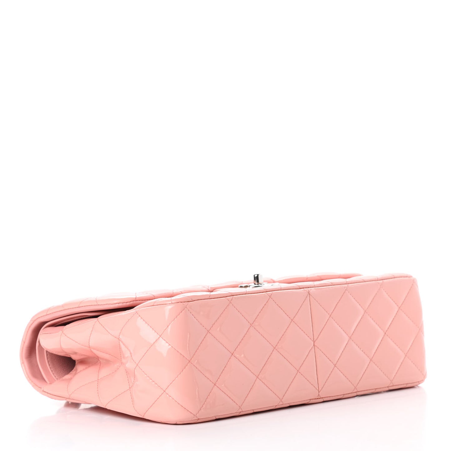 Patent Quilted Jumbo Double Flap Pink