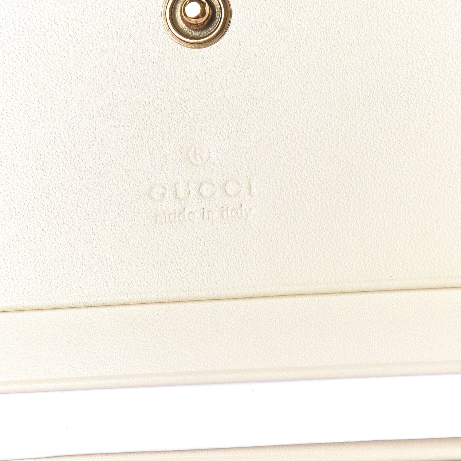 Gucci Calfskin Matelasse Trompe L'Oeil Print GG Marmont Card Case Wallet Off White 6 of 8