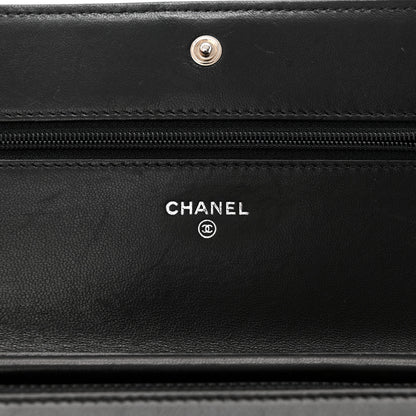 Chanel Lambskin Quilted Boy Wallet On Chain WOC Black 6 of 11