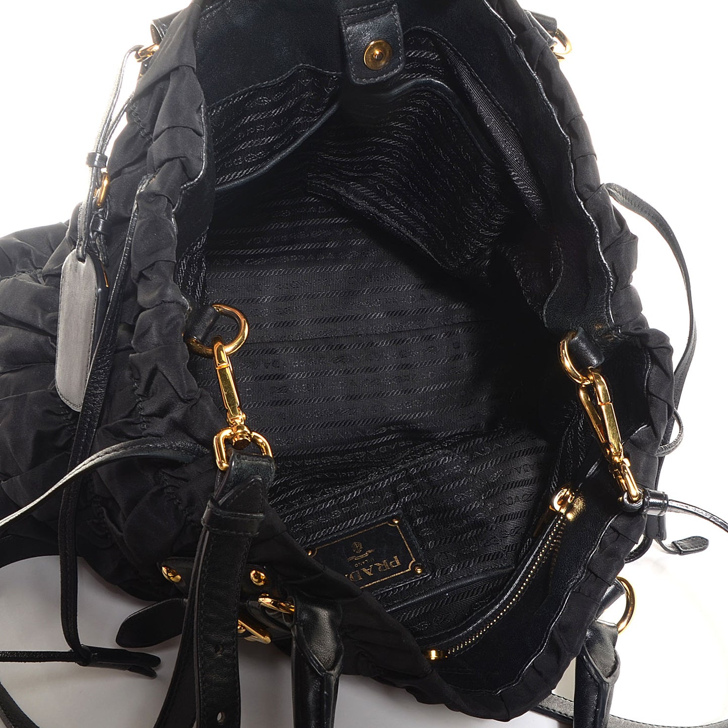 Tessuto Nylon Gaufre Tote Nero Black