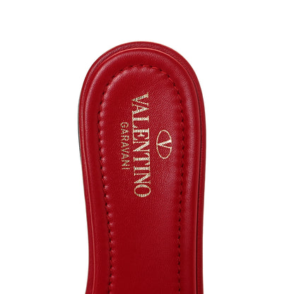 Valentino Garavani Nappa Monochrome Roman Stud Flat Slide Sandals 37.5 Rouge Pur 27 of 44