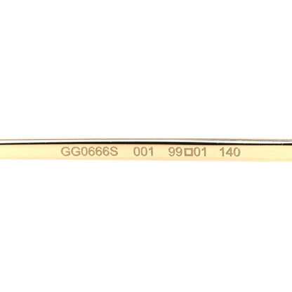 Gucci Metal Rimless Star Studded 90mm Cat Eye GG0666S Sunglasses Black Gold 6 of 7