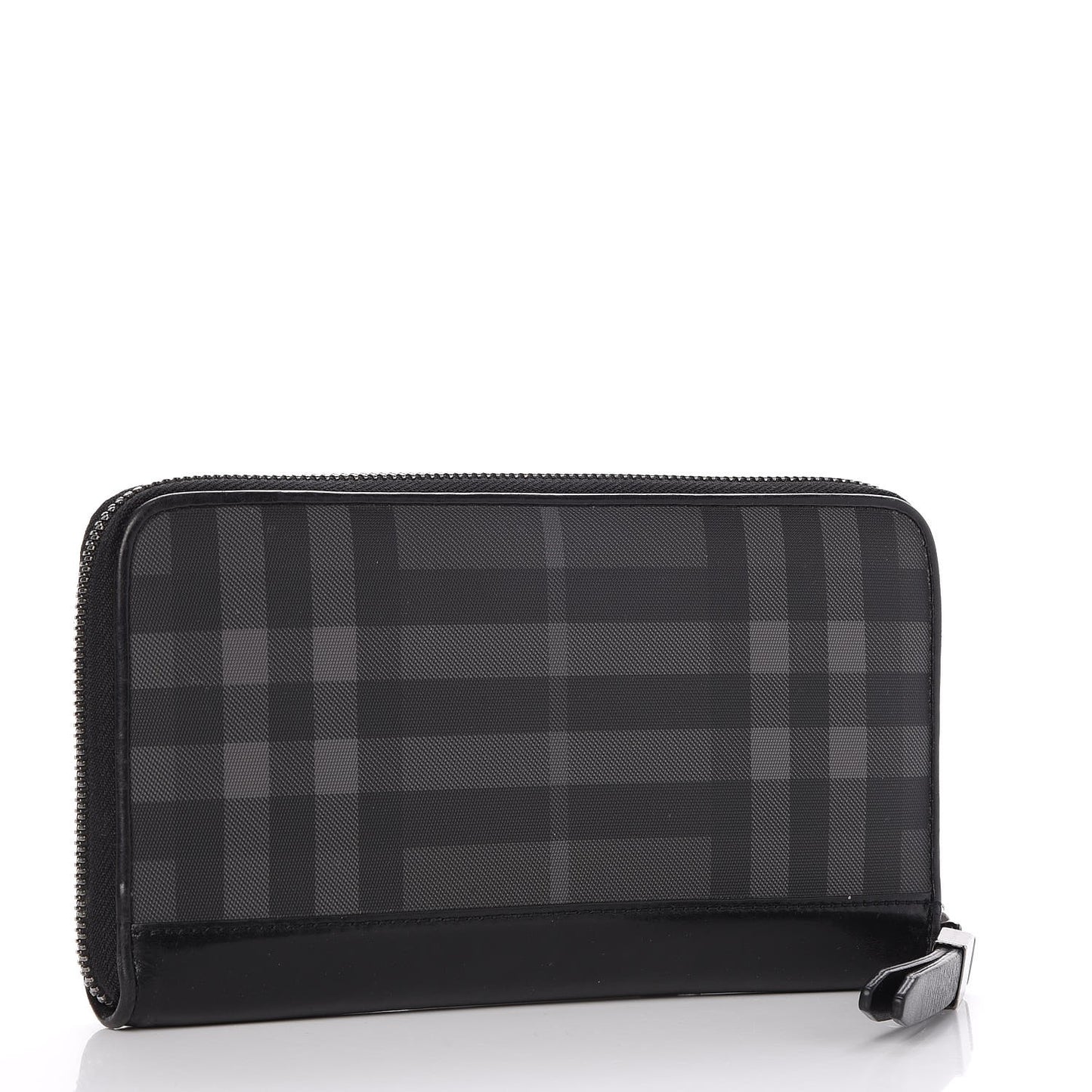 London Check Large Zip Around Wallet Charcoal