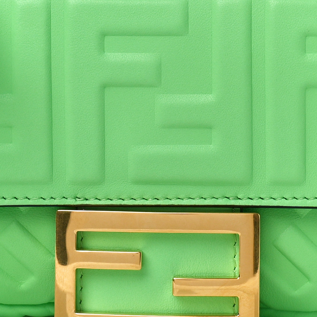 Nappa FF 1974 Embossed Mini Baguette Tomatillo