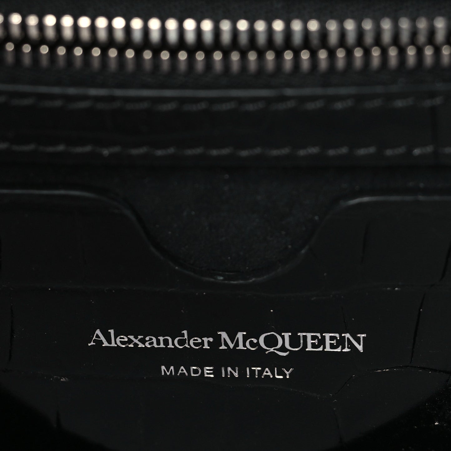 Crocodile Embossed Calfskin Knuckle Crossbody Black