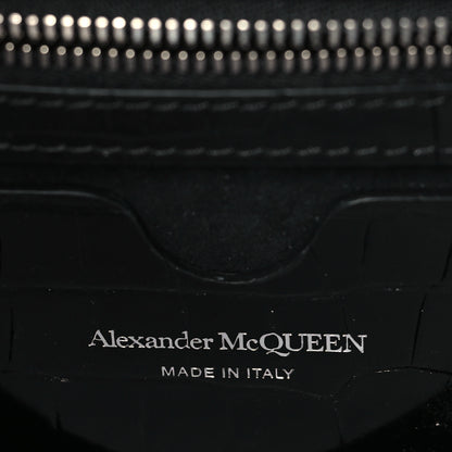 Alexander McQueen Crocodile Embossed Calfskin Knuckle Crossbody Black 6 of 10