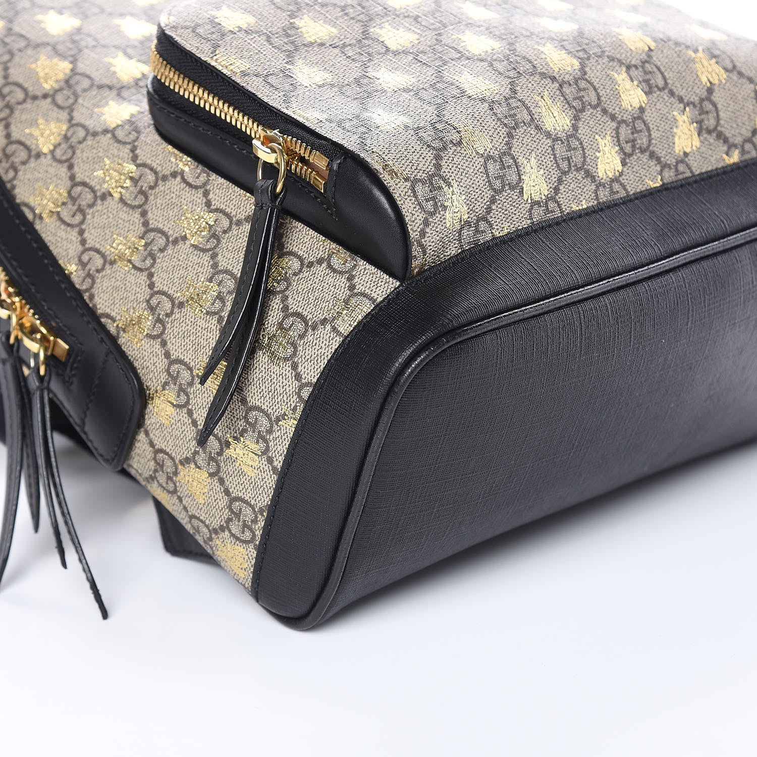 Gucci GG Supreme Monogram Bees Print Small Day Backpack Beige Oro Black 5 of 9