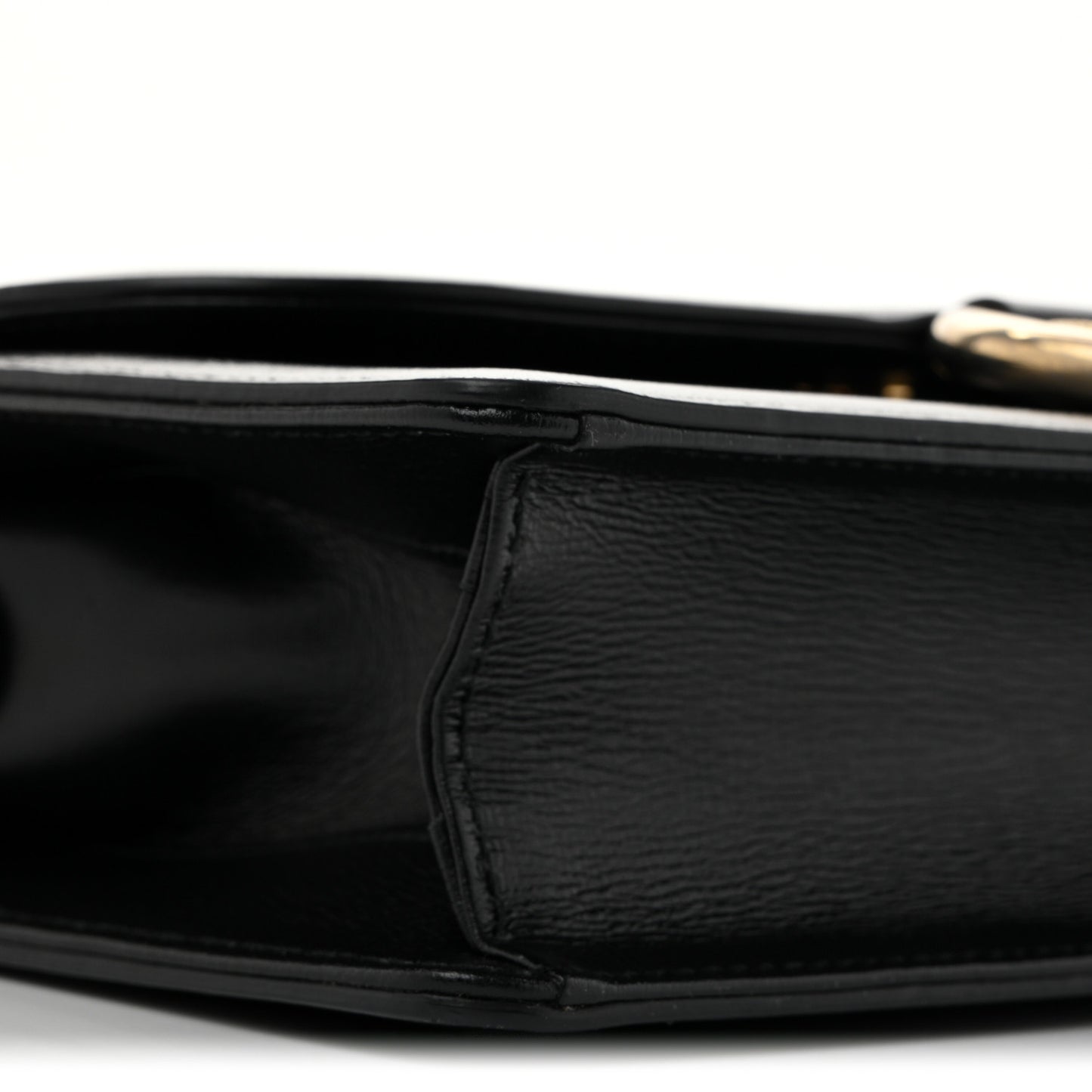 Textured Calfskin Small Torchon GG Ring Shoulder Bag Black