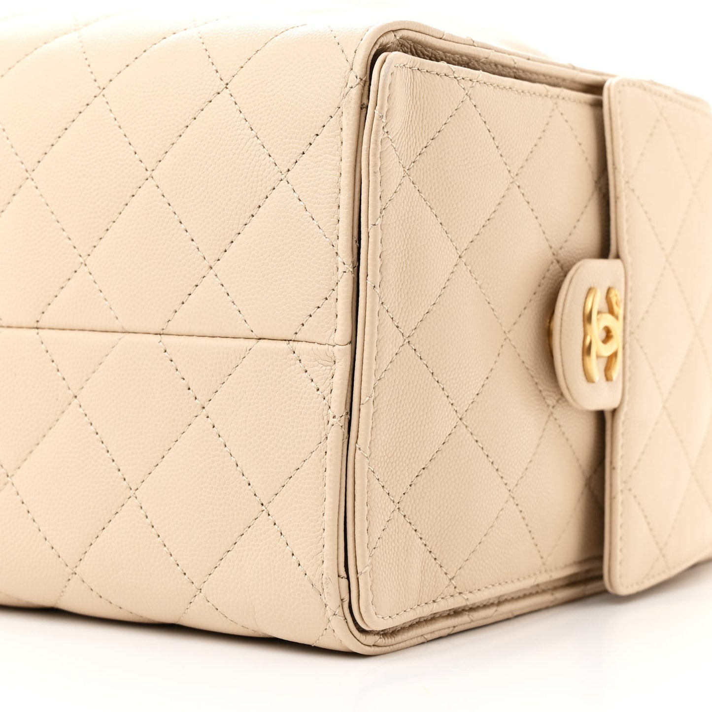 Caviar Quilted Large Chanel 25 Handbag Beige