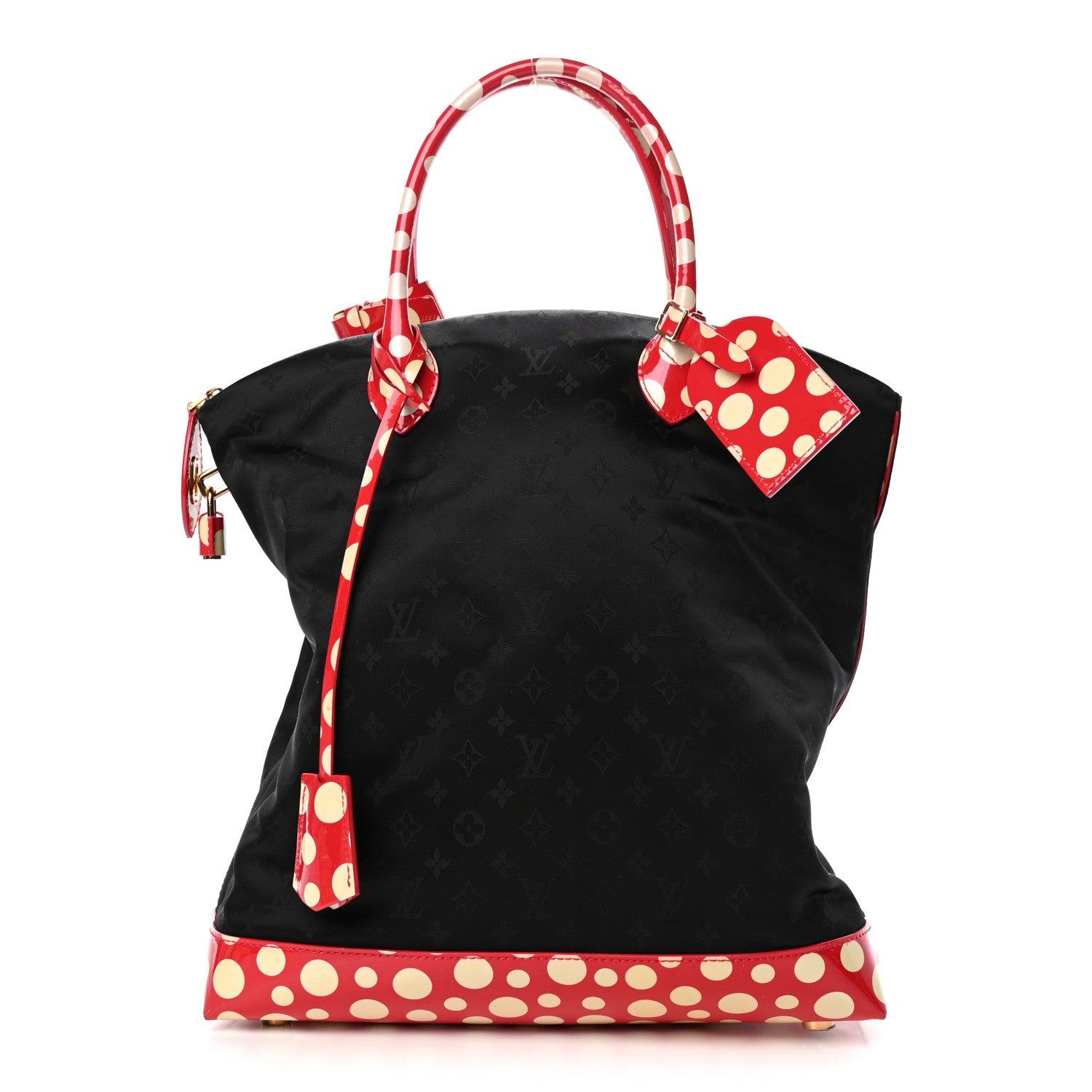 Louis Vuitton Nylon Monogram Kusama Infinity Dots Vertical Lockit Black Red 1 of 4