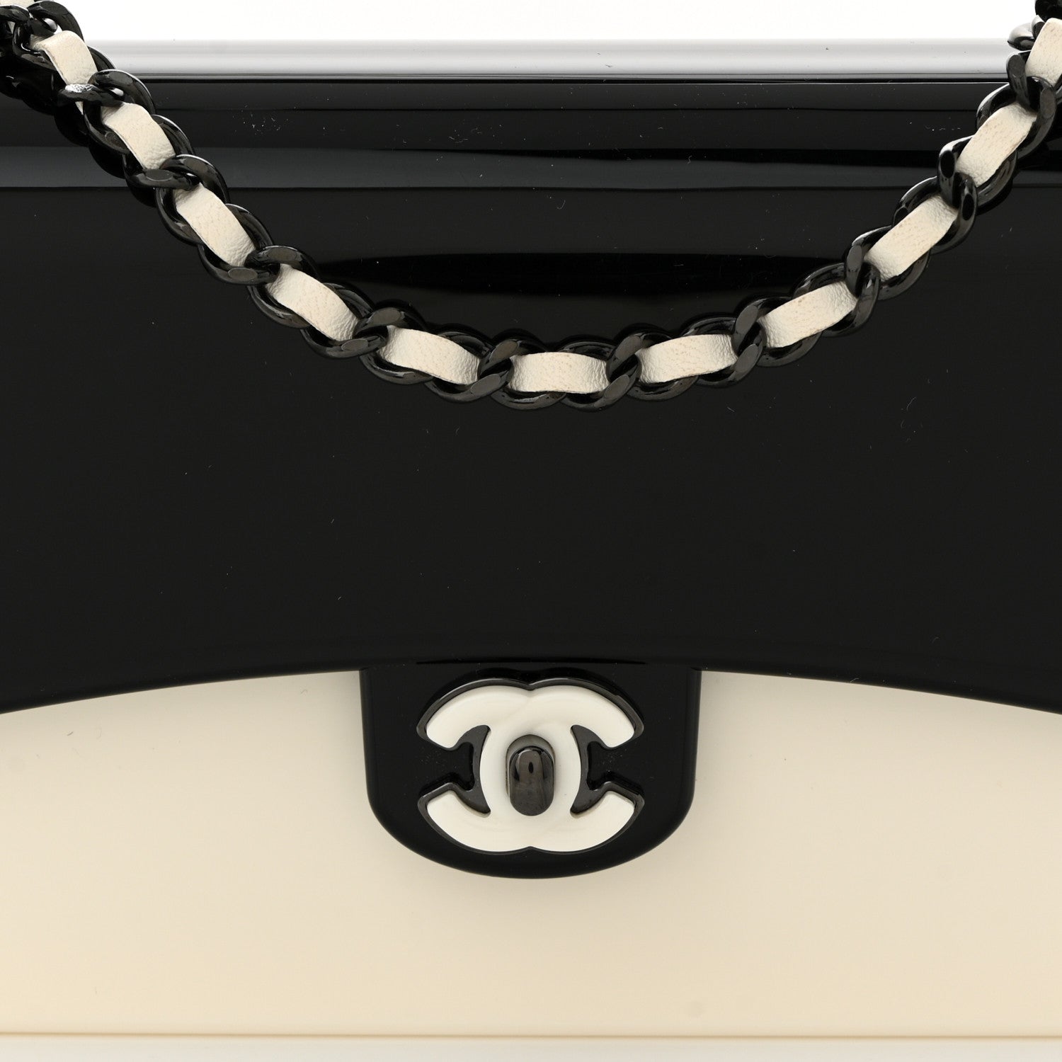 Chanel Plexiglass Plexi Coco Bag Black White 8 of 10