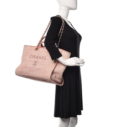 Chanel Straw Lurex Large Deauville Tote Pink 2 of 10