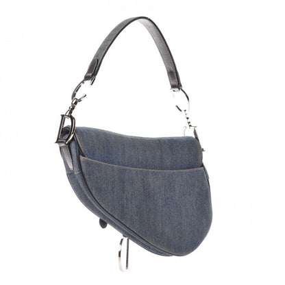 Christian Dior Denim Embroidered Saddle Bag Blue Multi 3 of 17