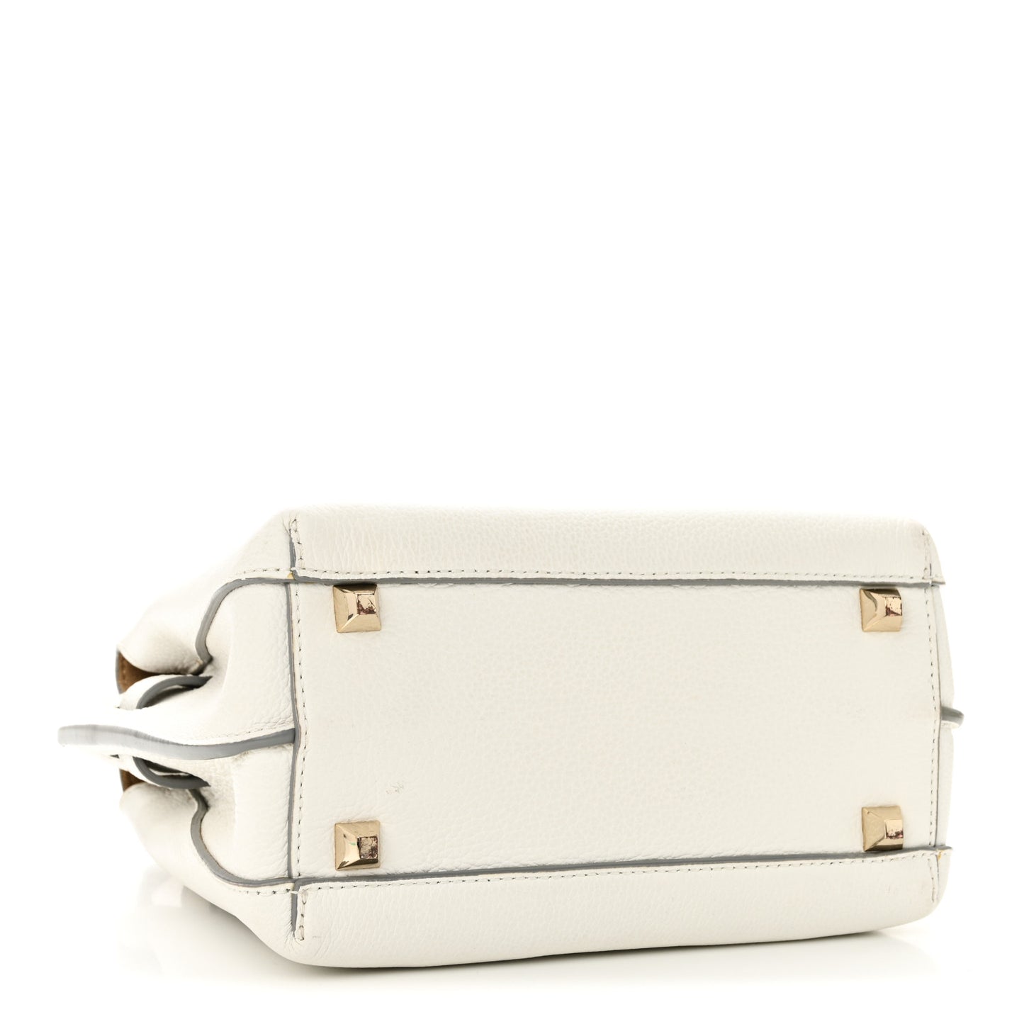 Grained Calfskin Mini Milla Tote White Flake